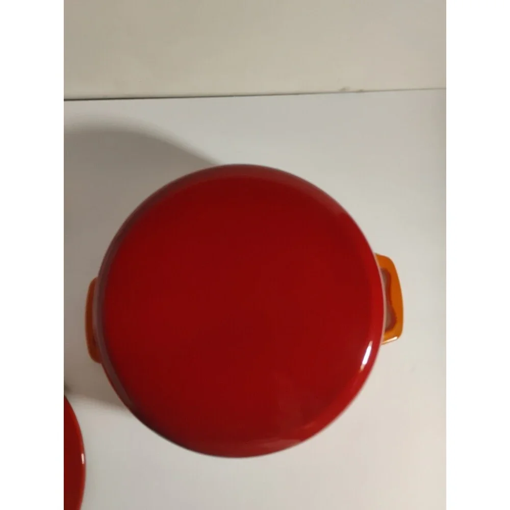 Chef Power 4.5QT Orange Flamed Enameled Cast Iron Dutch Oven with Lid New